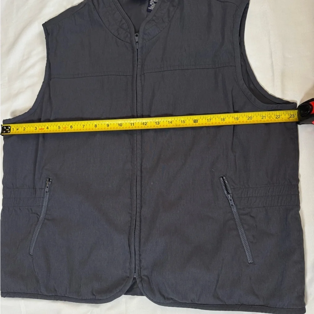Hillard & Hanson Gray Quilted Vest with Stand-Up Collar
